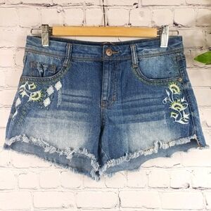 HARPER Jean Embroidered Shorts Blue Size 27